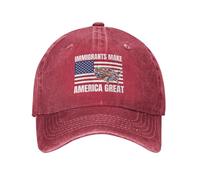 KWQDOZF Gli immigrati Rendono Grande l'America Cappello Siamo Tutti immigrati Cappello Berretto per Uomo e Donna Nero