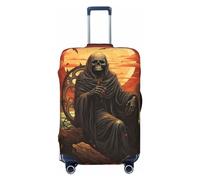 KWQDOZF grim reaper rose skull Death Dark Elastic Travel Luggage Cover Copertura per valigia da viaggio per baule da 19'' a 32'' Copertura protettiva per bagagli
