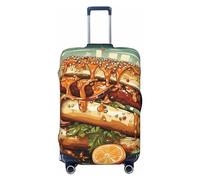 KWQDOZF Hot Dog Hamburg e Star Divertente Elastico Coprivaligia da Viaggio Coprivaligia da Viaggio per Baule da 19''-32'' Coprivaligia Protettivo
