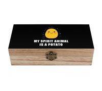 KWQDOZF Il mio spirito animale è una patata, scatola portaoggetti in legno, portagioie decorativo, scatola portaoggetti ricordo