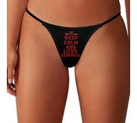KWQDOZF Keep Calm And Love Summer Perizoma da Donna, Mutandine a Vita Bassa, Elasticizzate, con Schiena a T, Invisibili, Intimo
