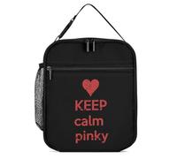 KWQDOZF Keep Calm Pinkie Borsa porta pranzo portatile, riutilizzabile, a prova di perdite, isolata, per lavoro, spiaggia, picnic