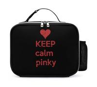 KWQDOZF Keep Calm Pinkie Borsa porta pranzo portatile, riutilizzabile, isolata, a prova di perdite, per lavoro e picnic