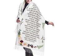 KWQDOZF La sciarpa da viaggio del Salmo 23 è il mio pastore, scialle in pashmina di cashmere floreale del Salmo 23, scrittura ispiratrice