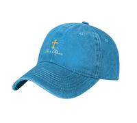KWQDOZF Lui è risorto - Gesù Cristo, Berretto da Camionista Vintage Western Cristiano Pasquale - Cappellino da Baseball Regolabile Un
