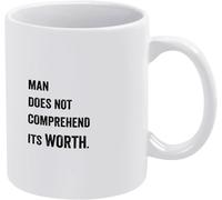 KWQDOZF L'uomo ne comprende il valore Tazze da caffè Novità Tazza da caffè Stampata su entrambi i lati Tazza da tè in ceramica per mamma Papà Amico Moglie Marito Regalo 11 oz