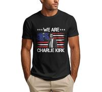 KWQDOZF Maglietta da Uomo We Are Charlie Justice for Kirk, Nera