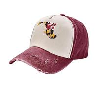 KWQDOZF Mappa della Bandiera del Maryland Home Cappello da Cowboy Lavato per Adulti Cappello da Baseball Cappello da Viaggio per Esterni Cappello in Denim