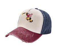 KWQDOZF Mappa della Bandiera del Maryland Home Cappello da Cowboy Lavato per Adulti Cappello da Baseball Cappello da Viaggio per Esterni Cappello in Denim