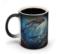 KWQDOZF Megattera nell'oceano Tazze da caffè divertenti Tazze da tè divertenti che cambiano colore per uomini e donne Compleanno