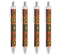 KWQDOZF Mese della storia dei neri 2023 Penne a sfera con punta fine (0,5 mm), penne a scatto con scrittura, penne gel con inchiostro nero, 4 pezzi