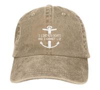 KWQDOZF Mi piacciono Le Barche Grandi e Non Posso mentire Cappello da Sole in Denim Lavato Cappellino da Baseball Regolabile Cappello