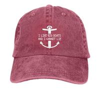 KWQDOZF Mi piacciono Le Barche Grandi e Non Posso mentire Cappello da Sole in Denim Lavato Cappellino da Baseball Regolabile Cappello