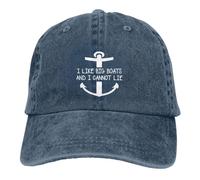 KWQDOZF Mi piacciono Le Barche Grandi e Non Posso mentire Cappello da Sole in Denim Lavato Cappellino da Baseball Regolabile Cappello