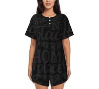 KWQDOZF Non c'è Posto Come casa, setiama da Donna a Maniche Corte eiama Morbido