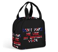 KWQDOZF Non farmi usare la mia voce britannica, borsa porta pranzo isolata per donne e uomini, contenitori per il pranzo, lavoro, picnic, viaggi