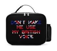 KWQDOZF Non farmi usare la mia voce britannica, borsa porta pranzo portatile, contenitore per pranzo isolato riutilizzabile, a prova di perdite, per lavoro e picnic