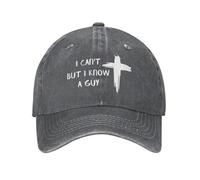 KWQDOZF Non Posso ma conosco Un Ragazzo Cappello Gesù Croce Cappello Cappello Cristiano Cappello da Baseball da Uomo Cappello da Camionista da donnaCappello