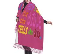 KWQDOZF Nuovi regali per mamma e papà, sciarpa rosa in seta con nappe e scritta Gesù mi ama