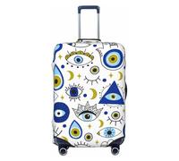 KWQDOZF occhio simbolo occulto bianco Elastico Coprivaligia da viaggio Coprivaligia da viaggio per baule 19''-32'' Coprivaligia protettivo