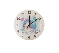 KWQDOZF Orologio da parete in legno rotondo, senza cornice, a batteria, silenzioso, leggero, con sirena, con un occhio solo, decorazione per camera da letto, aula, ufficio, 11,8 pollici