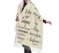 KWQDOZF Ottimi regali per le donne, scialli e stole in pashmina con nappe, salmi beige, preghiere cristiane e scritture cristiane