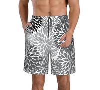 KWQDOZF Pantaloncini da Spiaggia da Uomo Floreali Neri Grigi, Costume da Bagno, Pantaloncini da Bagno Casual ad Asciugatura Rapida con Tasche S-XXXL