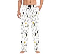 KWQDOZF Pantaloni del pigiama leggeri con linee di alberi di Natale, pantaloni da notte e da salotto