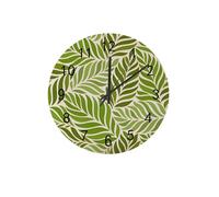 KWQDOZF Parete in legno con sfondo floreale, verde, rotondo, cerchio, senza cornice, a batteria, silenzioso, leggero, decorazione per camera da letto, aula, ufficio, 11,8 pollici