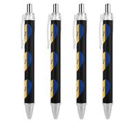 KWQDOZF Penna a sfera retrattile a forma di cuore con bandiera di Barbados, inchiostro nero, punta fine da 0,5 mm, forniture per ufficio per insegnanti e infermieri