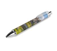 KWQDOZF Penna a sfera retrattile Basse Castle Scottish Highlands Sheep con inchiostro nero, punta fine da 0,5 mm, forniture per ufficio per insegnanti e infermieri