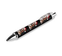 KWQDOZF Penna a sfera retrattile Basset Hound in Christmas con inchiostro nero, punta fine da 0,5 mm, forniture per ufficio per insegnanti e infermieri
