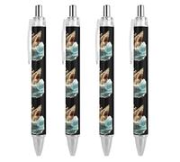 KWQDOZF Penna a sfera retrattile Cat And Shark con inchiostro nero, punta fine da 0,5 mm, articoli per ufficio