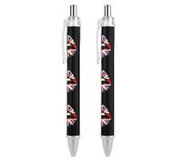 KWQDOZF Penna a sfera retrattile con bandiera inglese e labbra della Gran Bretagna, inchiostro nero, punta fine da 0,5 mm, forniture per ufficio per insegnanti e infermieri