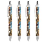 KWQDOZF Penna a sfera retrattile con inchiostro nero, motivo Cane da caccia all'anatra, punta fine da 0,5 mm, forniture per ufficio per insegnanti e infermieri