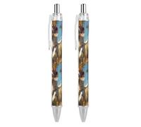 KWQDOZF Penna a sfera retrattile con inchiostro nero, motivo Cane da caccia all'anatra, punta fine da 0,5 mm, forniture per ufficio per insegnanti e infermieri