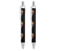 KWQDOZF Penna a sfera retrattile con piuma e occhi acquerellabili, inchiostro nero, punta fine da 0,5 mm, forniture per ufficio per insegnanti e infermieri