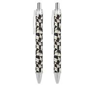 KWQDOZF Penna a sfera retrattile liscia con bandiera da corsa a scacchi, penne in gel stampate, penna a sfera con inchiostro nero, forniture per ufficio per uomini e donne