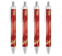 KWQDOZF Penne a sfera a punta fine (0,5 mm), penne a sfera a scatto con inchiostro nero, per il mese del patrimonio asiatico-americano e delle isole del Pacifico, 4 pezzi