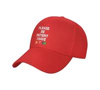 KWQDOZF per Favore Sii paziente, Ho Un Berretto da Baseball per la consapevolezza autismo, Regolabile per Cappelli Sportivi all'aperto, Rosso