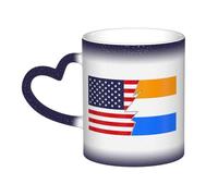 KWQDOZF Prinsenvlag And America Tazza in ceramica sensibile al calore che cambia colore Tazza isolata Novità Tazze da viaggio uniche Tazze per la casa 11 OZ