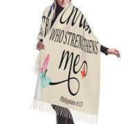 KWQDOZF Regali cristiani per donne, scialli religiosi ispiratori, preghiere con le Scritture, pashmina, morbide sciarpe curative