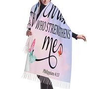 KWQDOZF Regali cristiani per donne, scialli religiosi ispiratori, preghiere con le Scritture, pashmina, morbide sciarpe curative