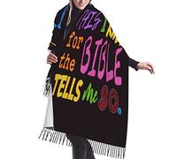 KWQDOZF Regali di compleanno per lei, scialli e stole in pashmina con nappe e scritte Gesù mi ama in stile religioso cristiano scuro