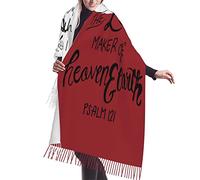 KWQDOZF Regali divertenti per le donne, scialli e stole con frange ispiratrici cristiane, rosso e bianco, il mio aiuto viene dai Salmi