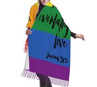 KWQDOZF Regali insoliti per le donne, orgoglio LGBTQ, amore paziente, gentile cristiano, corinzi, scialli e stole morbidi con frange