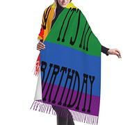 KWQDOZF Regali insoliti per le donne, orgoglio LGBTQ, amore paziente, gentile cristiano, corinzi, scialli e stole morbidi con frange