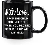 KWQDOZF Regali per il patrigno con amore da The You Inherited Tazza da caffè Novità Tazze da caffè Tazza in ceramica stampata su entrambi i lati per tè e latte con manico 11 once