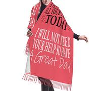 KWQDOZF Regali unici per il padre della sposa, scialle in pashmina con frange, religioso, spirituale, cristiano, cattolico, con citazioni divertenti, rosso Dio