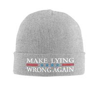 KWQDOZF Rendi la menzogna sbagliata per Uomo e Donna, Berretto da Sci Caldo e Accogliente in Maglia, Taglia Unica, Grigio